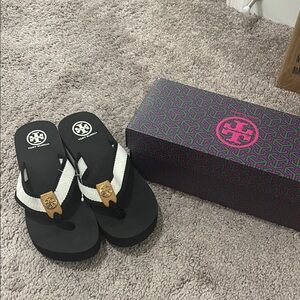 Tory Burch Black and White Sandals